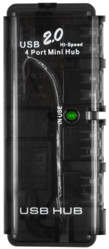 mumbi USB HUB – USB 2.0 – 4 Port Anschlüsse – Bus powered – ohne Netzteil – Plug & Play – Windows 2000 XP Vista 7 Mac Os transparent schwarz - 3