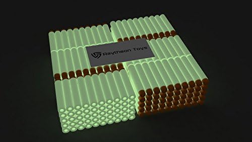 Glow In The Dark 300-Pieces Set, Ultimate Nerf Foam Toy Darts By Raytheon Toys, Premium Refill Bullets For N-Strike Guns, Universal Mega Pack, Firm and Safe Nerf Accessories Amazing Precision Control