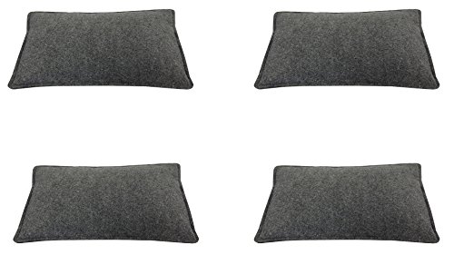 Filz-Kult Sitzkissen für Bierzeltgarnitur, grau-meliert, 4 Stück, Bierbank-Auflage, Filz-Kissen, Bank-Polster, schlicht und edel, Sitzunterlage, Bierbankkissen, Festzeltauflagen