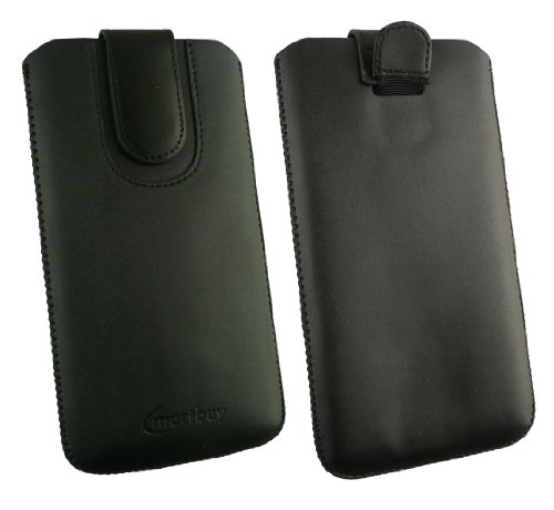 EmartbuyÂ® Nero / Nero PU Pelle Custodia Case Cover Sleeve ( Misura 5XL ) con Linguetta Adatta Per Elephone P8000 5.5 Pollice Smartphone