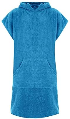 Adore Surf Serviette Poncho pour Se Changer 100% Coton pour Adulte à Capuche en Tissu Éponge avec Poche - L/XL, Aqua (avec Poche)