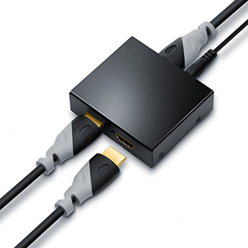 CSL – 4k UHD HDMI Splitter / Verteiler – 4k Ultra HD 2160p / Full HD 1080p – CEC – HDCP – 3D Ready – Deep Color 30bit, 36bit, 48bit – vergoldete Kontakte – Metallgehäuse - 4