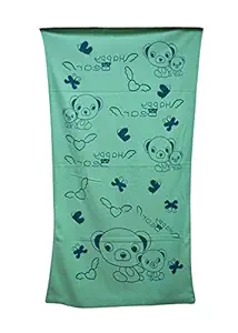Toffee and Candy, Microfiber Printed Bath Towel for Kids Boys/Girls,Super Soft Muslin, 350 GSM Cotton Bath Towel - Teel Green, 44X22 Inch.