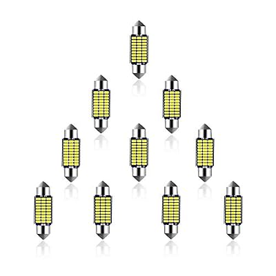 ELINKUME 10x 4W Ampoule 36mm C5W LED Lampe Voiture - Lumière Voiture Pour Lampe Veilleuse Dôme Intérieur Plancher Coffre Culot Arrière Festoon Canbus LED, DC 12V, Blanc 6000K