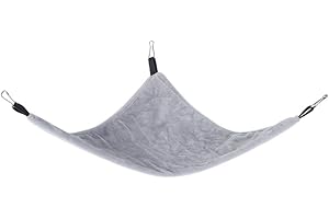 PSSOPP Mały hamak dla zwierząt trójkąt klatka dla zwierząt hamak wiszące łóżko akcesoria do klatek dla chomików wiewiórki cukier szybowiec świnki morskie myszy szczury ptaki (szary)