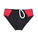 Aquarti Jungen Badeslip Schwimmhose Jungs Badehose Kinder Bademode Schwarz Grau Dunkelblau , Farbe: Schwarz / Rot, Größe: 158