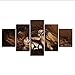 Produktbild hhlwl Modulare Wandkunst Rahmen Leinwand Bilder 5 Stücke Löwin Und Süße Kleine Löwe Gemälde HD Gedruckt Dekor Moderne Home Room Poster-20x35/45/55cm-frame
