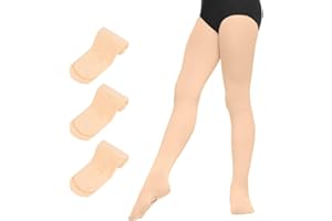 DiULi 3Pcs 90 den Collant da Ballo Convertibili e Calzamaglie da Danza Classica Convertibile, Calze da Danza, per Bambina Ragazze(110-160cm)