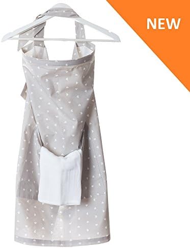 NEW Nursing &amp; Breastfeeding Cover with a POCKET and FREE Muslin Cloth (110 cm x 75 cm) - Breastfeeding Apron, Shawl - Breastfeed in confidence, comfort and discretion! (Grey)