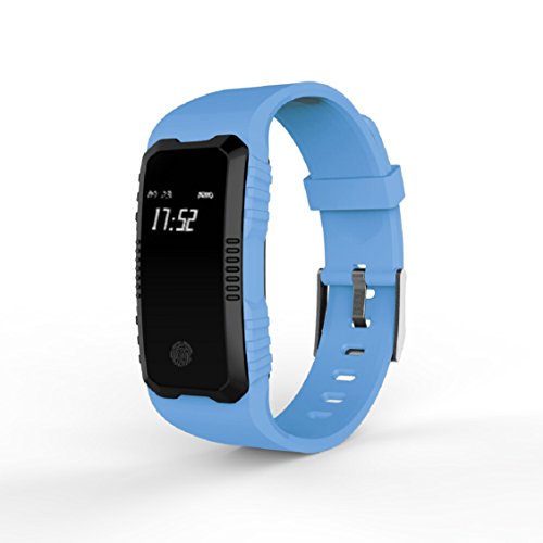 Preisvergleich Produktbild Multifunktions-Smartwatch von Mamum, wasserdicht, Herzfrequenz- und Blutdruckmessung, Bluetooth Smartwatch fürs Handgelenk, schwarz / lila / gelb / orange / blau Einheitsgröße blau