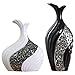 Produktbild TIAN Dekoration- Künstler Dekoration Keramik Vase Dekoration Ornamente Kreative Blumen Hochzeitsgeschenk Schwarz Und Weiß Silber Überzogene Vase