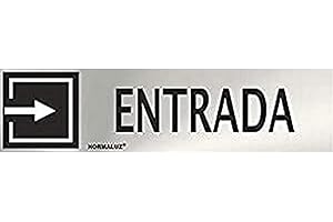 Normaluz RD707038 - Señal Rectangular Entrada Acero inoxidable Adhesivo 0,8 mm 5x20 cm