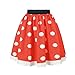 Produktbild Riou Karneval Kostüm Fasching Kostüm Damen Tellerrock 50er Retro Petticoat Unterrock Knielange Punktdruck Ballett Tutu Rock Mit Tüll Tanz Kurz Röcke für Party Rockabilly Kleid Zubehör (L, Rot)