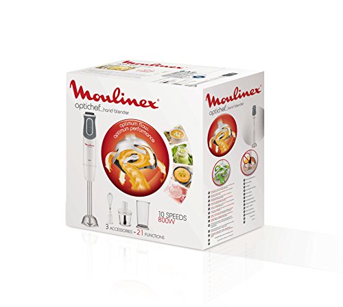 confronta il prezzo Moulinex DD642110 Frullatore ad Immersione, 800 W, 0.8 Litri, Plastica, 10 Velocità, Grey, White miglior prezzo