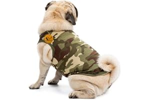 Sage Square Premium Dog Winters Ultra Warm Camouflage Army Coat Thicker Fleece Dog Hoodie Vest for Cold Weather (Size: Medium) (18")