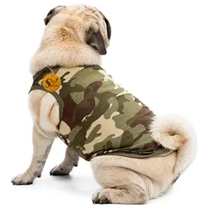 Sage Square Premium Dog Winters Ultra Warm Camouflage Army Coat Thicker Fleece Dog Hoodie Vest for Cold Weather (Size: Medium) (18