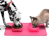 ALTA CALIDAD: nuestro comedero para perros y gatos está fabricado en resistente silicona que no se rompe ni se deforma con el uso, manteniendo siempre la forma de sus recipientes.