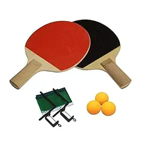 SPORTSHOLIC Table Tennis Set with 3 Ball Net and Clumps for Kids Play