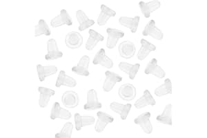 Angel Malone Soft Clear Rubber Replacement Earring Backs Tube Bullet Back Stoppers Earnuts Jewellery Making Findings UK Seller ((±) 100pcs 4mm Butterfly)