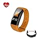 Produktbild Smart Bluetooth Sport Herren Damen Sport Armband Fitness Tracker Herzfrequenz Blut Druck Herzfrequenz Monitor Farbe OLED Uhr für iOS Android, Orange