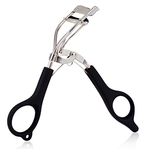 Stainless Steel Eyelash Curler, SUPRENT Perfect Magic Eye Eyelash Curler, Long-Lasting Rolling Up, Portable, No Pinching Eyelid, Makeup Tool Accessory, 5 Refill Rubber Pads