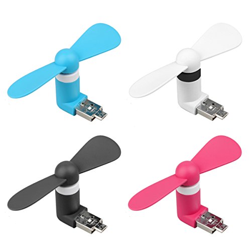 Oenbopo Kleiner Ventilator mit USB-Anschluss, tragbar, sehr geräuscharm, für Android Handy/ Notebook/ Laptop - 5