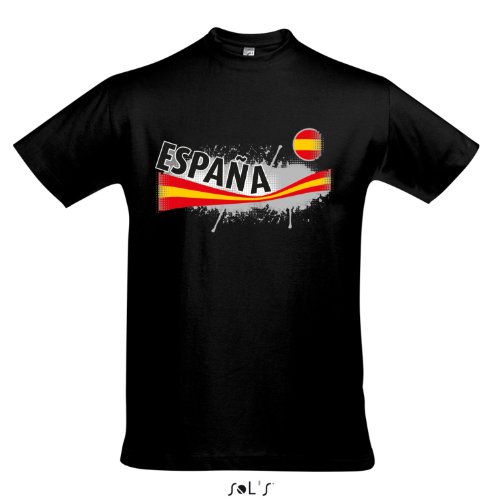 Fanshirt Herren ESPANA, Spanien Ländershirt EM / WM Trikot S-XXL , Deep black , XL