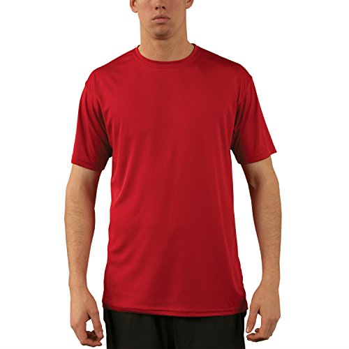 Vapor Apparel - Camiseta de Manga Corta con protección Solar contra Rayos UV - para Hombre - Factor 50+ - Rojo Marte - L