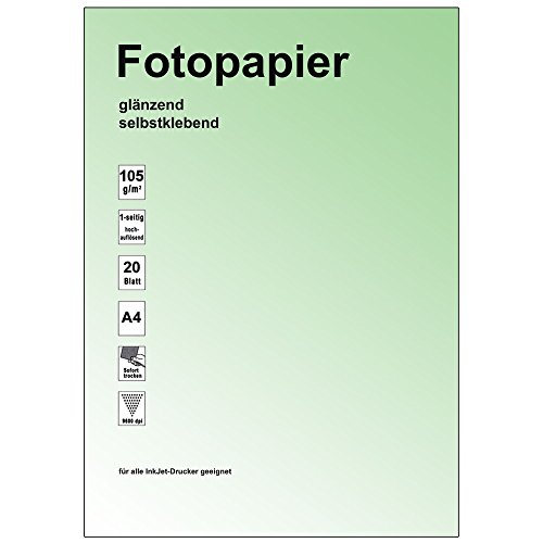 Preisvergleich Produktbild A4 Inkjet Paper, glänzend ,selbstklebend,105g, 40 Blatt