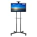 Produktbild unho Universal Mobile TV Wagen Trolley TV Ständer Standfuß Fernsehtisch mit Halterung & 2 Ablagen für LCD LED Plasma TV 23"-65" max. VESA 600x400mm, Höhenverstellbar Neigbar Fahrbar Schwenkbar bis 40 kg Tragkraft TV Rollwagen
