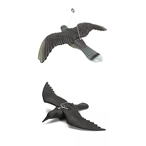 Preisvergleich Produktbild MagiDeal Fliegende Krähe + Falke Köder Jagd Köder Schießen Trap Schädlingsbekämpfung Garten Scarer Vogelscheuche