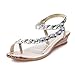 Produktbild Sommer Sandalen,Resplend Damen Flache Sandalen Mit Keilabsatz Blumen Bandagen Freizeit Atmungsaktiv Pom-Pom Sandalen Mode Elegant Roma Schuhe Flip-Flop Schuhe