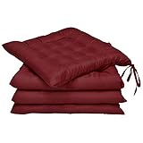 Beautissu 4er Set Lea Stuhlkissen 40 x 40 cm Sitzkissen für Stühle mit 5cm Dicke Polsterung in Dunkelrot und div Farben erhältlich Beautissu 4er Set Lea Stuhlkissen 40 x 40 cm Sitzkissen für Stühle mit 5cm Dicke Polsterung in Dunkelrot und div Farben erhältlich