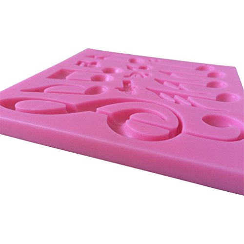 LYNCH Verschiedene Musik-Anmerkung-Form-Silikon Fondantform Bakeware DIY Kuchen-Werkzeuge,Rosa - 5