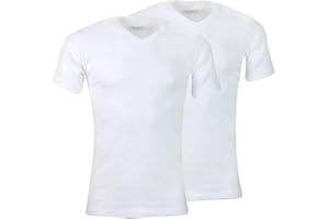 Athena - Lot de 2 T-Shirts Homme Ecopack Col V - 100% Coton - Label Oeko-TEX® Standard 100 - Maillots de Corps sans Couture Côté, Manches Courtes