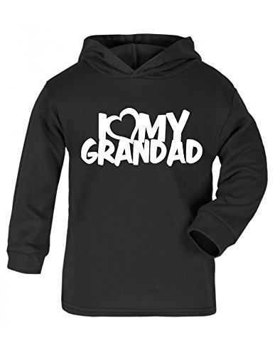 I Love My Grandad (01 Design) Baby/kids Hoodie Black & White 3 - 6 Months
