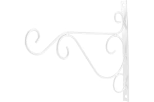 Nimoa Staffa per Appendere Fiori, Staffa Sospesa Gancio per Piante in Ferro Staffa per Appendere a Parete Gancio per Fiori per la Decorazione del Giardino di Casa 30 * 21 cm (Bianco)