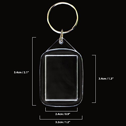 50 transparente Rohlinge Foto-Schlüssselanhänger für Bilder 35mm x 25mm von Kurtzy TM - 2