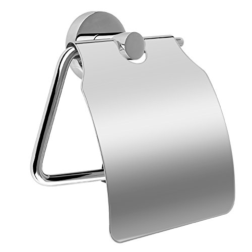 Preisvergleich Produktbild HOMFA Papierhalter Toilettenpapierhalter mit Deckel WC Klopapierhalter Serviettenhalter Edelstahl