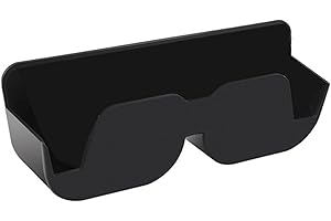 Luojuny Car Glasses Holder for Dashboard Seat Back Adhesive Sunglasses Case Organizer Hard Shell with Felt Padding Car Eyeglass Holder Dash Storage Box Black