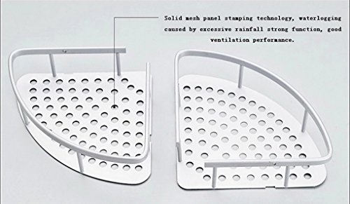 Restbuy Eckregal Bad Duschregal mit 2 Böden aus Aluminium 29 x 22 x 31cm - 2