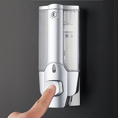 MagiDeal Seifenspender, Seifendosierer für Duschgel, Shampoo, Seife. Auch als Dispenser für Reinigungsmittel geeignet. 350 ml/450ml Fassungsvermögen. aus ABS Kunststoff. Gelspender schafft Ordnung in Bad und Dusche. – 450ml Einzel Kopf, 8,3 x 18,7 x 9,5 cm - 4