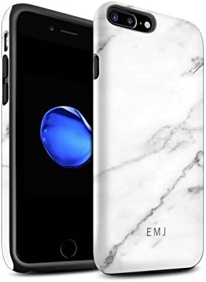 Personalised Custom Marble Matte Case for Apple iPhone 7 Plus / Porcelain White Label Design / Initial/Name/Text Shockproof DIY Cover