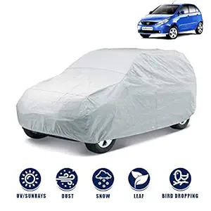 Kingsway Dust Proof Car Body Cover for Tata Indica Vista (Model Year : 2008-2014) (Silver Matty, Triple Stitched)