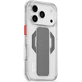 iPhone 17 Pro ile Uyumlu Kılıf Mag-Şarj &Ouml;zellikli Airbag Tasarımlı Standlı Skinarma Haxa Kapak (Şeffaf)