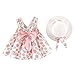 Produktbild LSAltd Kleinkind Baby Kinder Mädchen Sommer Süße Blumen Polka Dot Print Bowknot Sling Prinzessin Kleid Mit Hut Outdoor Strand Schönes Outfit Set