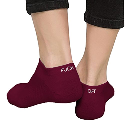 NO&DISTURB Calcetines Tobilleros Divertidos, Unisex de Corte bajo, Calcetines de Bote para Mujeres y Hombres - Idea de Regalo novedosa, Winered, Talla única
