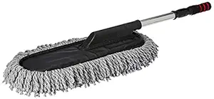 EKNAU Microfiber Car Cleaner Washable Duster/Brush with Grip Expandable Handle, Grey Color
