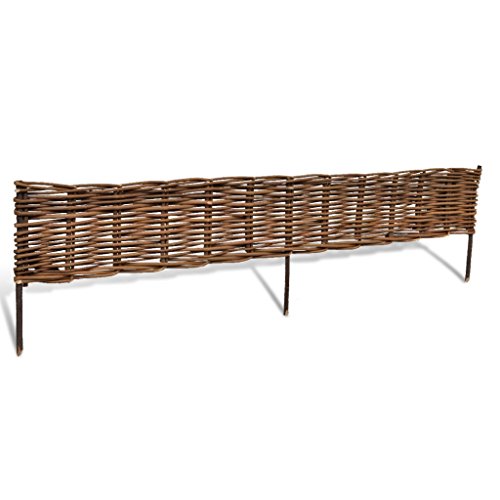 vidaXL Weidenzaun Beeteinfassung Weidezaun Beetumrandung Palisade Sichtschutzzaun Zaun - 4
