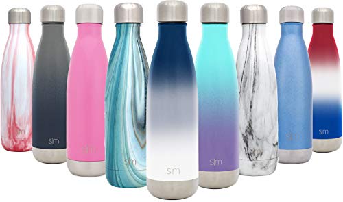 Simple Modern 750 mL (25oz) Wave Bottiglia Acqua in Acciaio Inox - Borraccia Termica Acqua Isolamento Sottovuoto 18/8 Inossidabile - Alluminio Borracce Termiche Swell Due Toni: Nautico